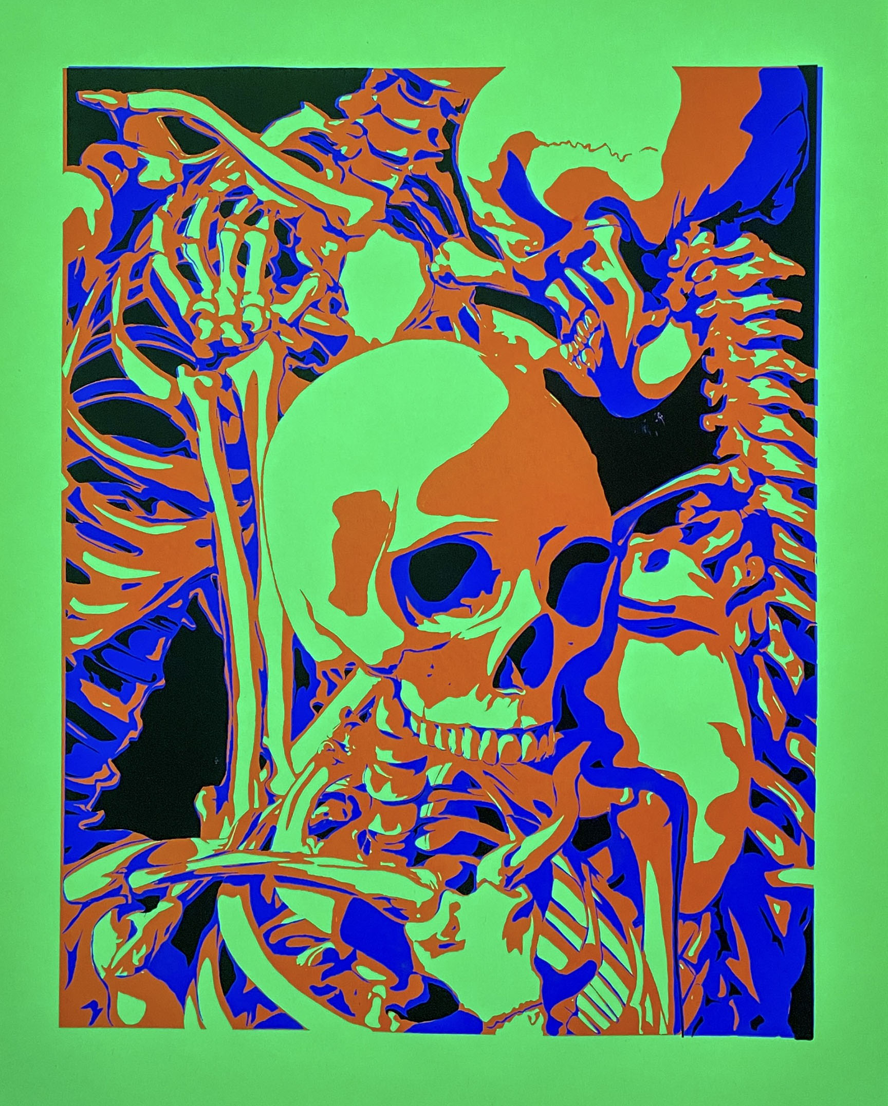 Company We Keep (Black Light version) - Screen Print with special blacklight reactive inks