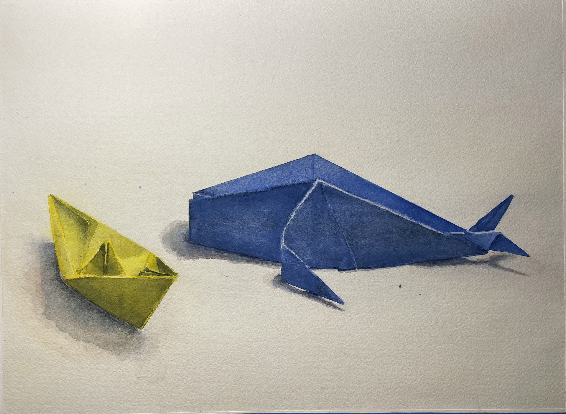 Water Color Study (origami) - Water color exploration of paper folding forms