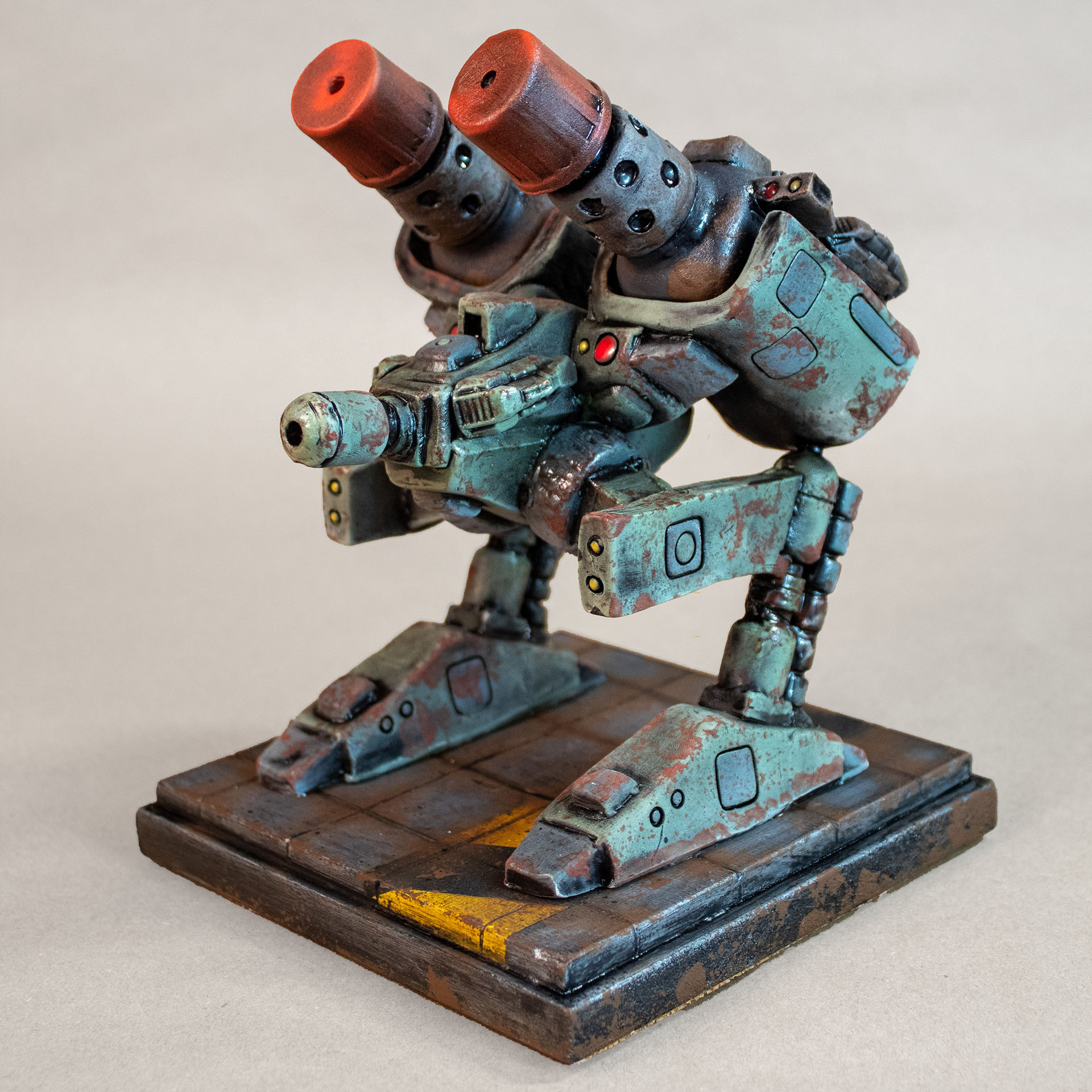 Dinner Time Action Force (OD green salt and pepper mech) - A functional ceramic sculpture