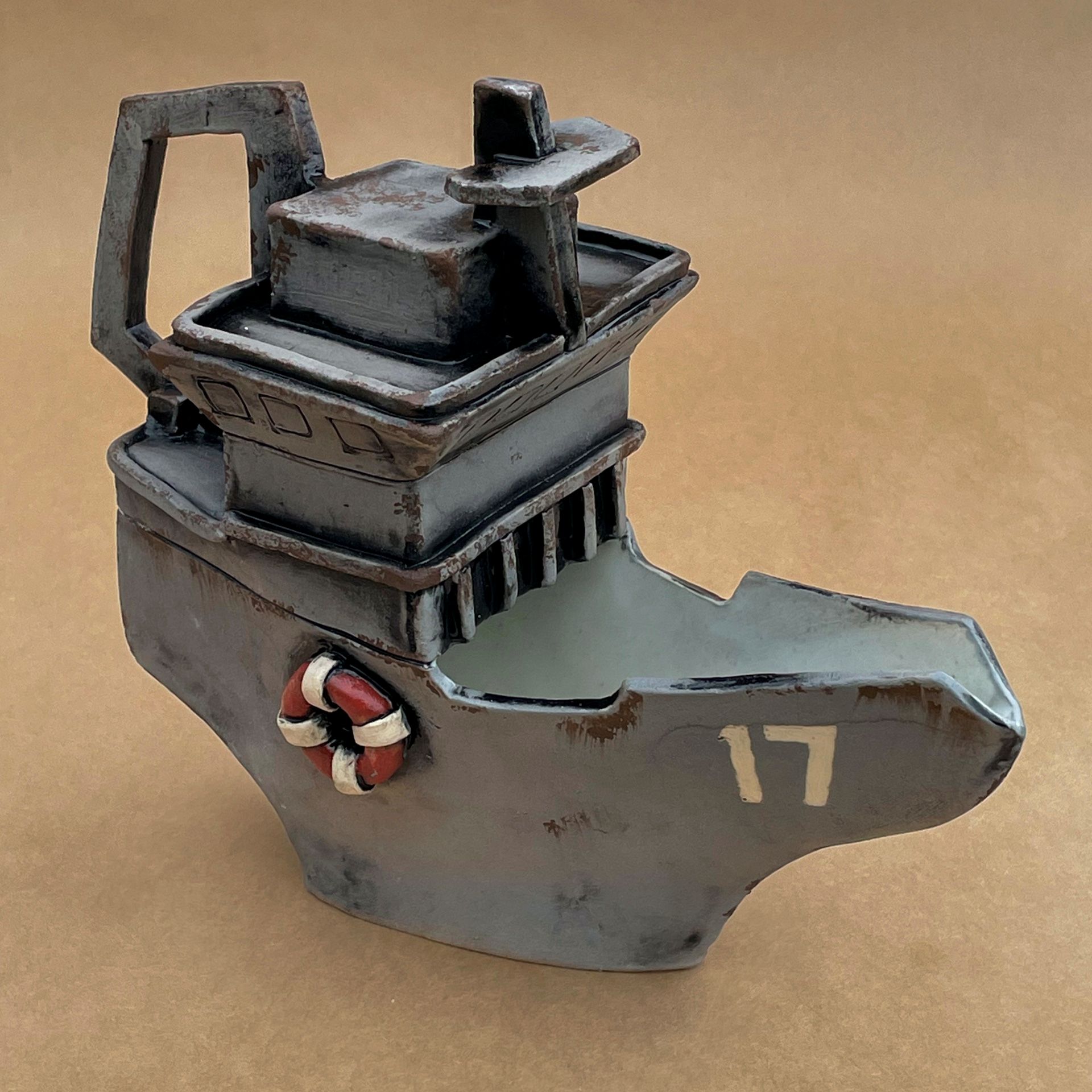 Gravy Navy - A ceramic sculpture exploring fluid dynamics and color