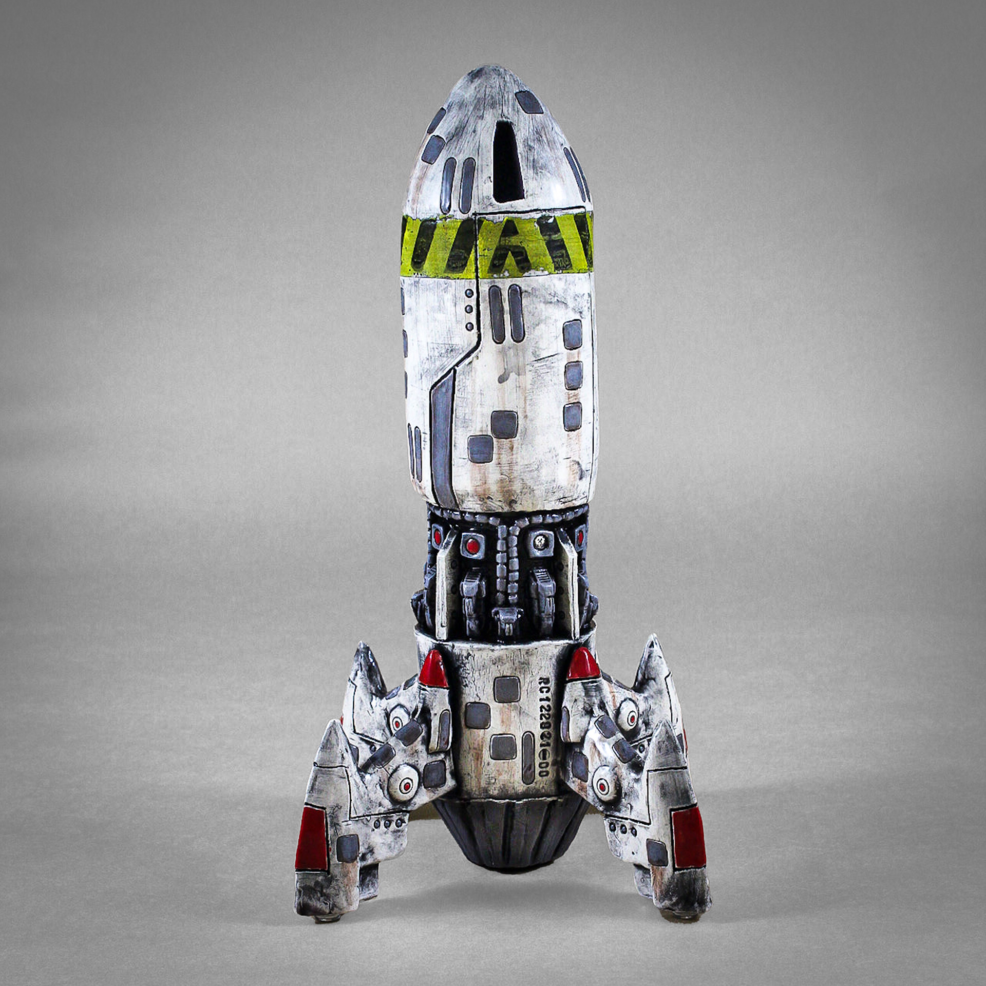 Rocketship (Coin Bank) - A functional ceramic sculpture merging nostalgia with space-age dreams