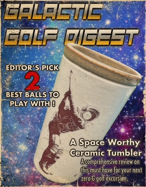 Space Golf - Digital art fictional magazine cover