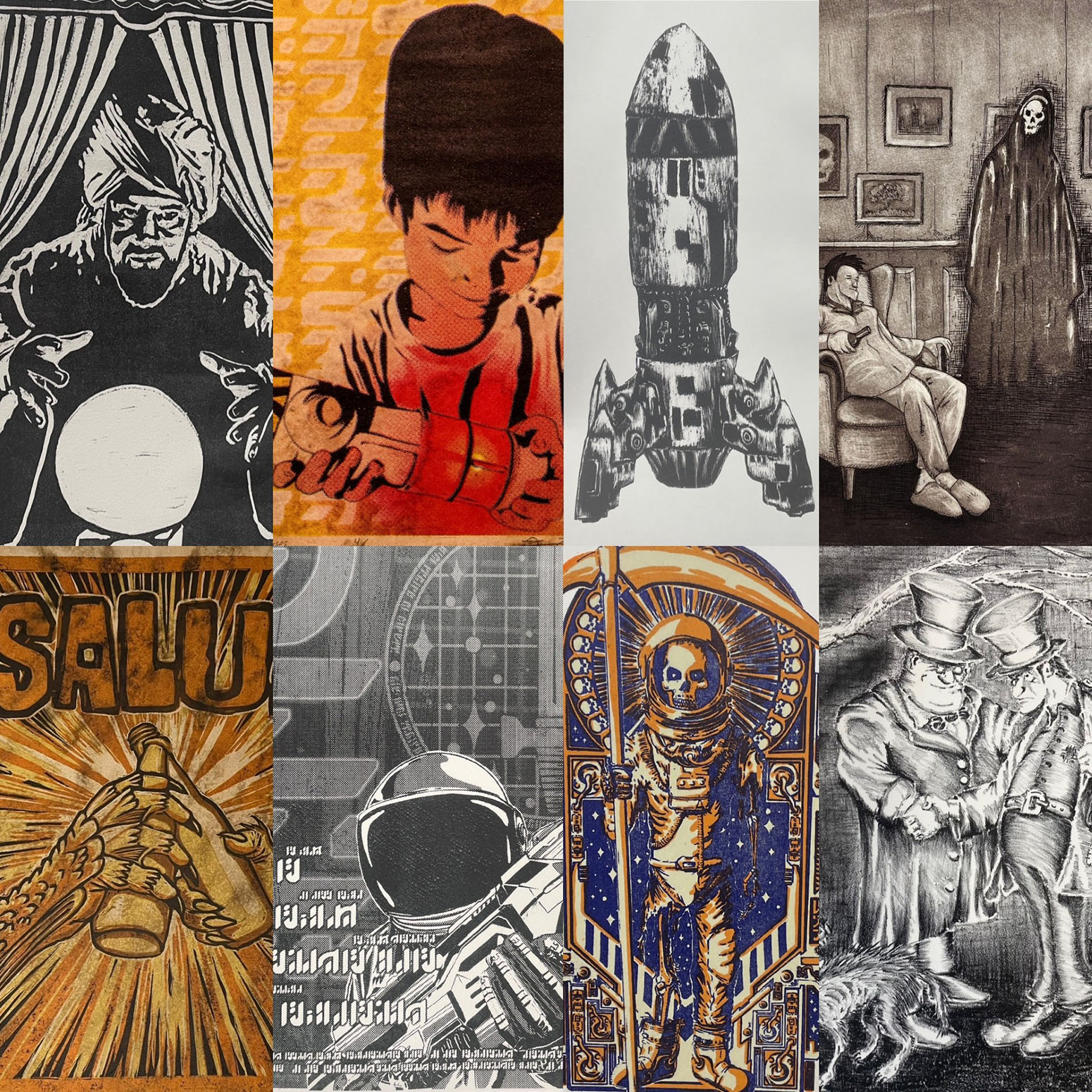 A representative image of 2D Works series featuring paintings, prints, and drawings.